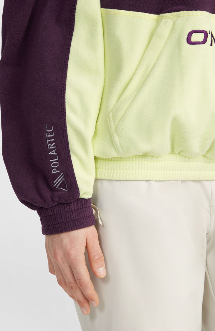 O'Riginals Polartec® 100 fleecetrui met halve rits | Aubergine Colour Block