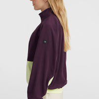 O'Riginals Polartec® 100 fleecetrui met halve rits | Aubergine Colour Block