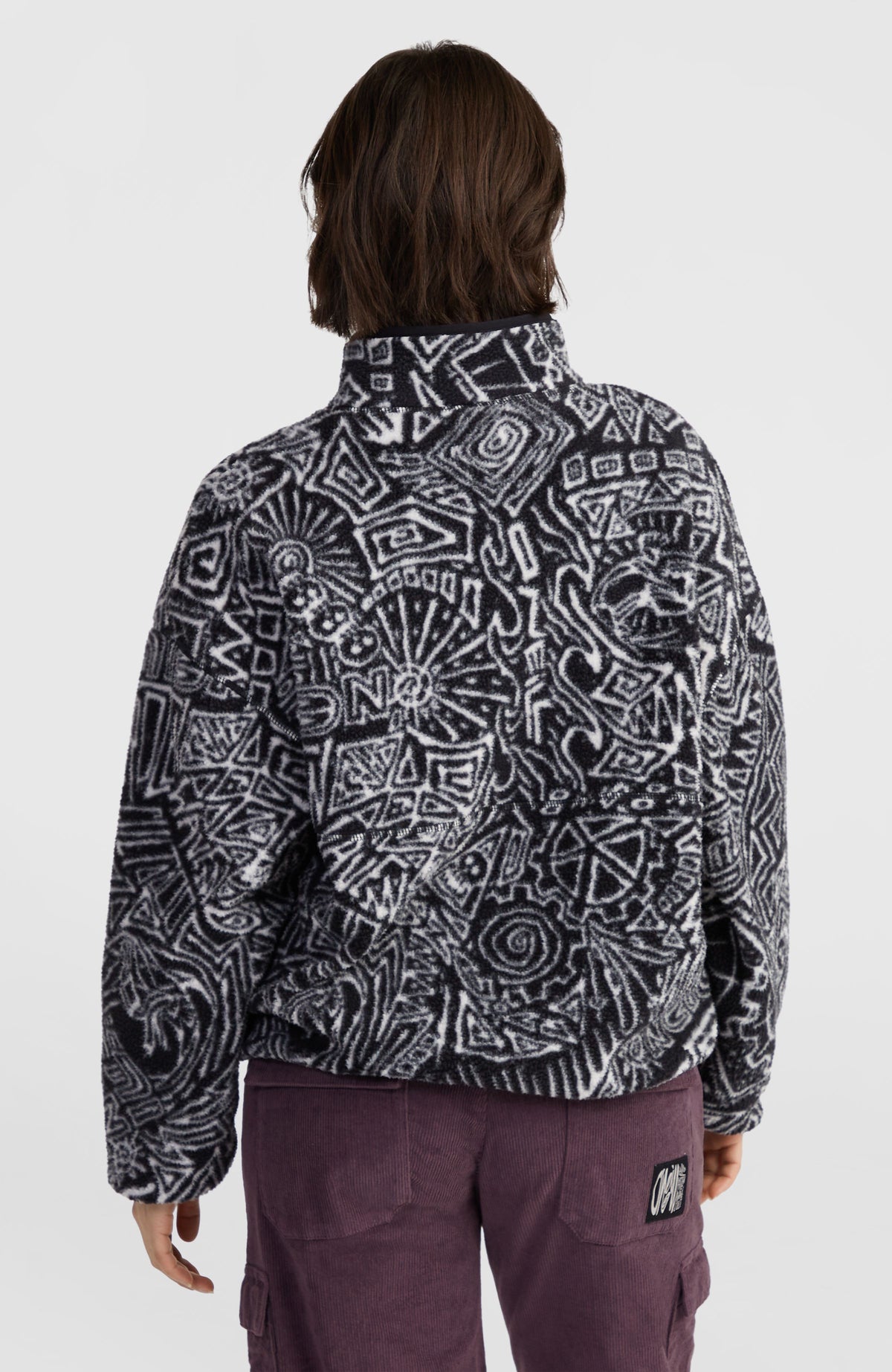 Surf Heroes vest van hoogpolig fleece | White/Black Sketcheritage