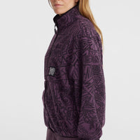 Surf Heroes vest van hoogpolig fleece | Black/Purple Sketcheritage