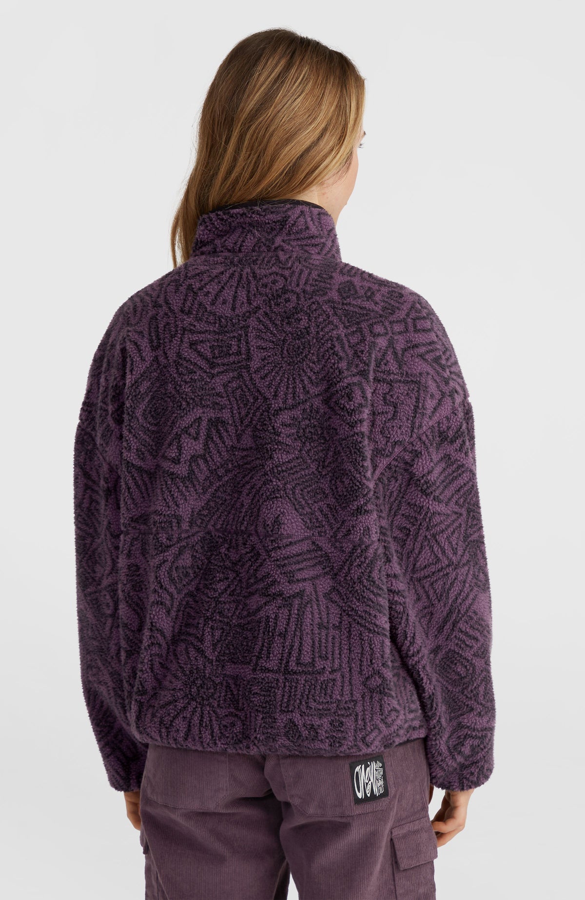 Surf Heroes vest van hoogpolig fleece | Black/Purple Sketcheritage