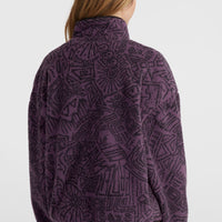 Surf Heroes vest van hoogpolig fleece | Black/Purple Sketcheritage