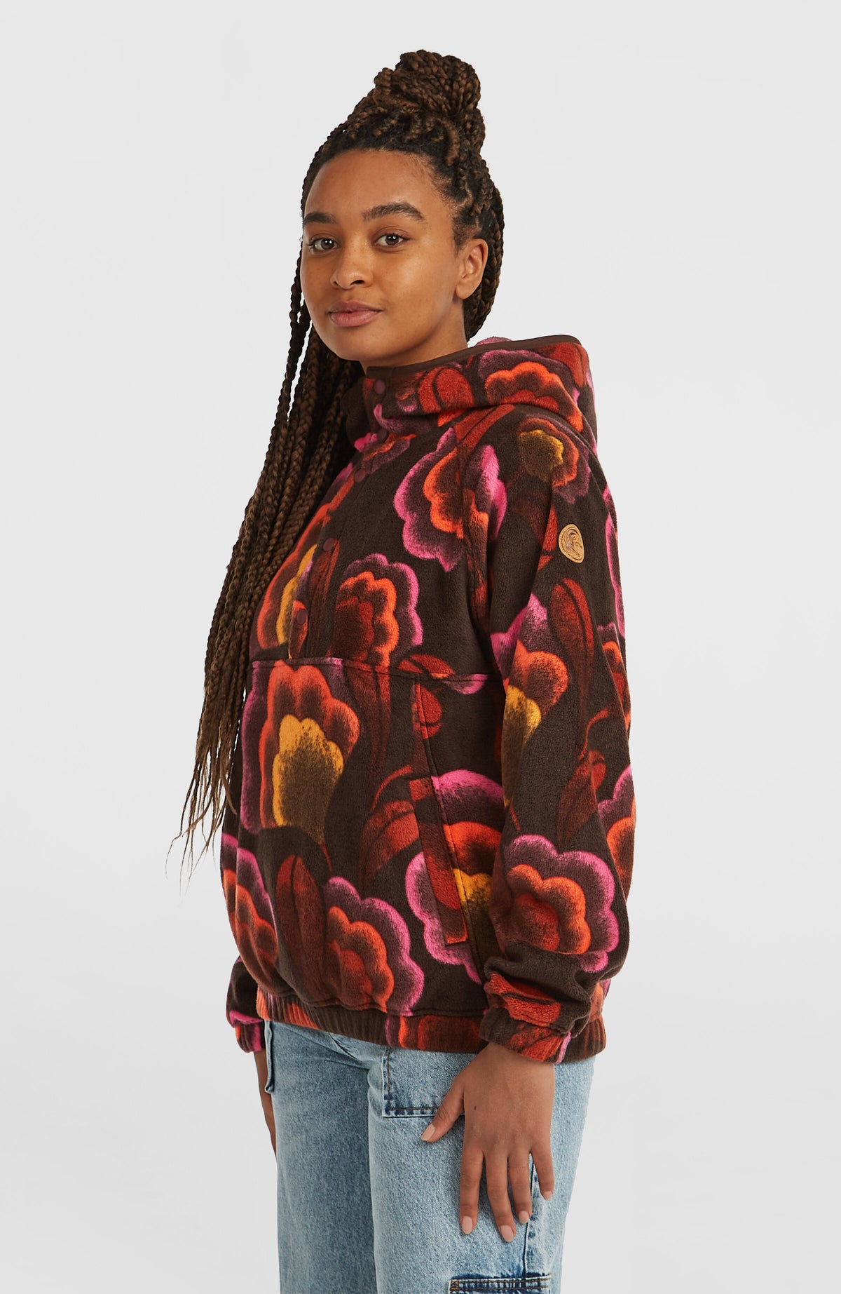O'Riginals Superfleece hoodie | Brown Originals Flower