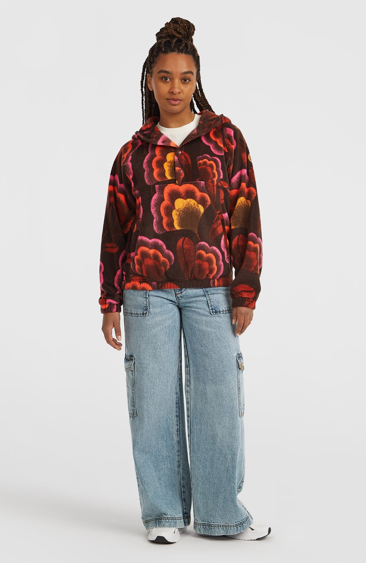 O'Riginals Superfleece hoodie | Brown Originals Flower