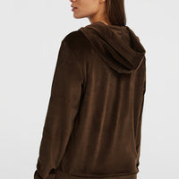 FWC'Cruz Velour hoodie | Coffee Bean