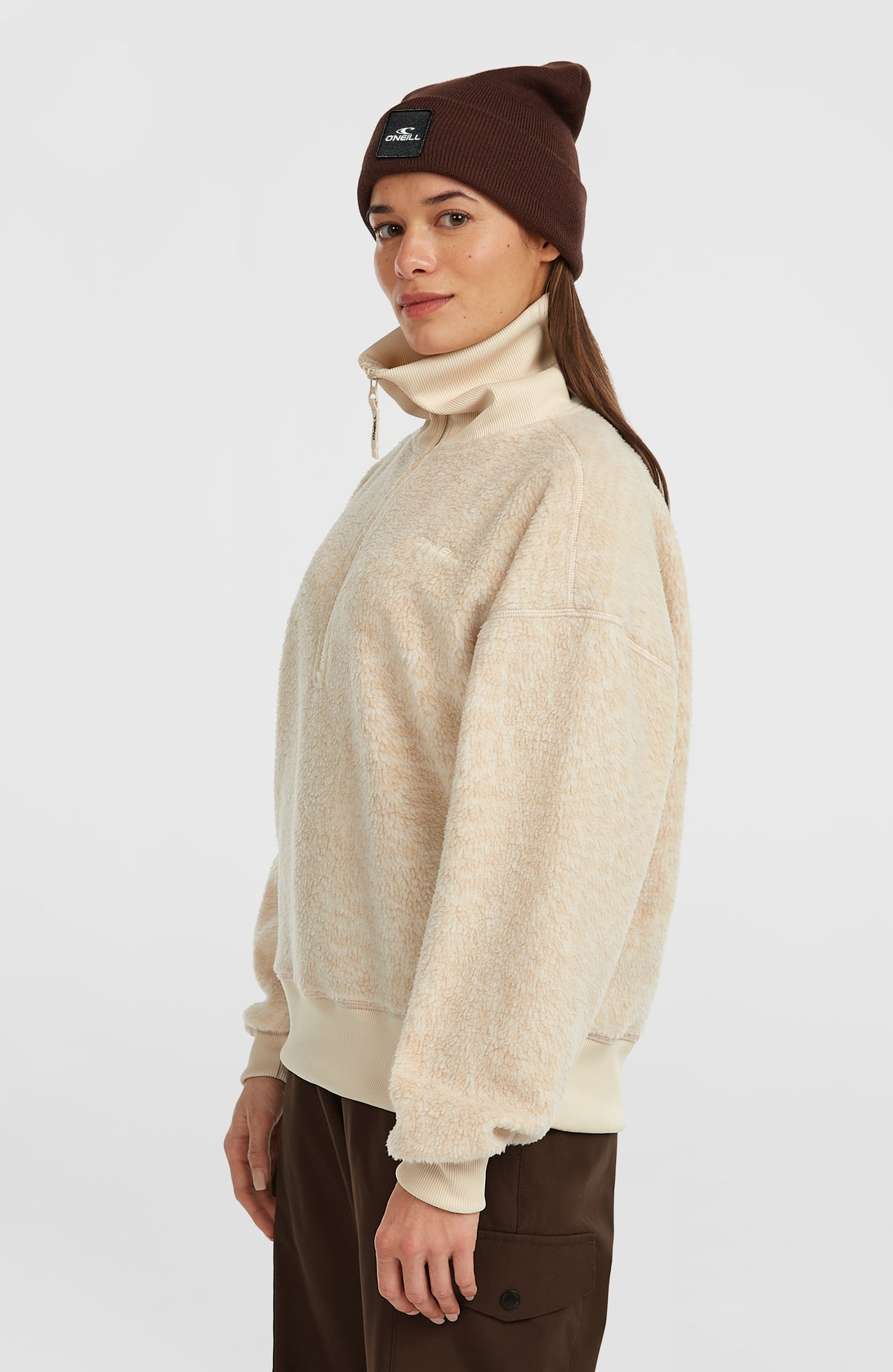 Must-Have fleecetrui met halve rits | Macaron Animalica