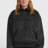 Must-Have fleecetrui met halve rits | Black Animalica