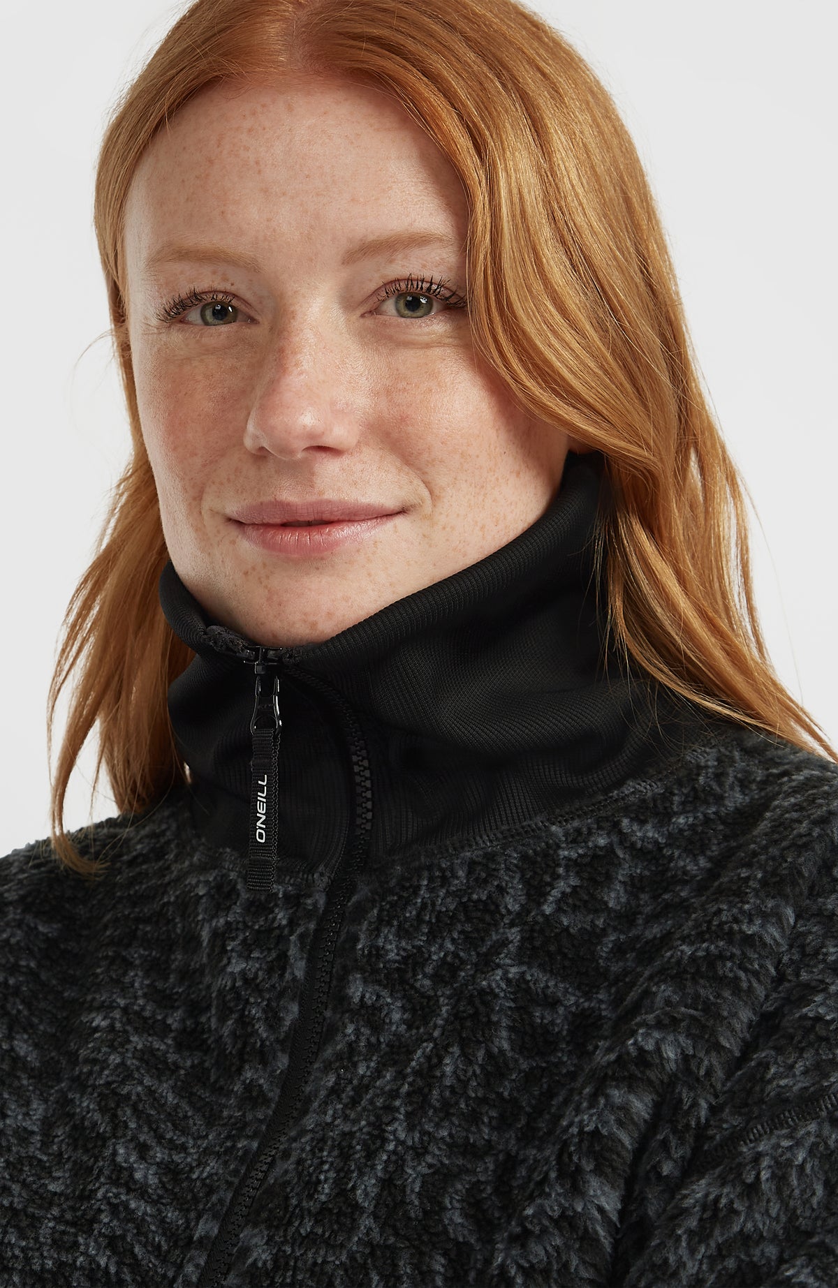 Must-Have fleecetrui met halve rits | Black Animalica