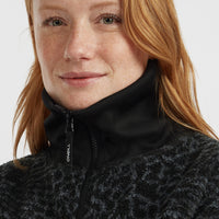 Must-Have fleecetrui met halve rits | Black Animalica