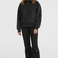 Must-Have fleecetrui met halve rits | Black Animalica