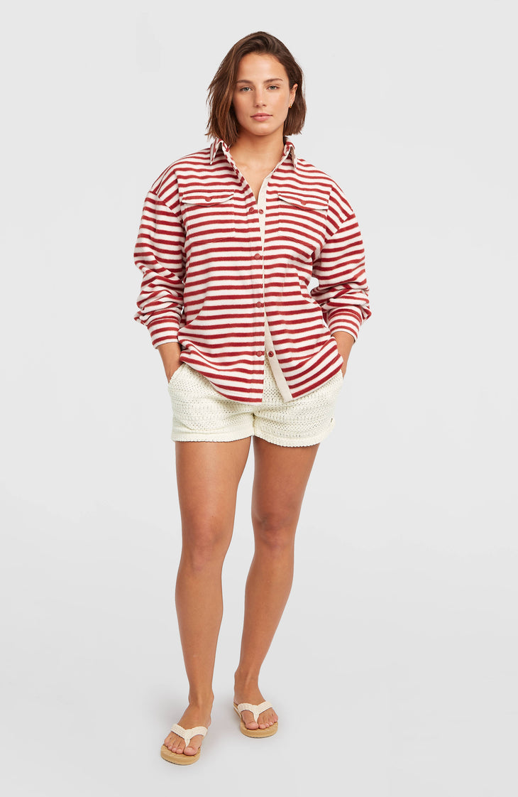 O'Riginals Superfleece blouse | White/Red Originals Stripe