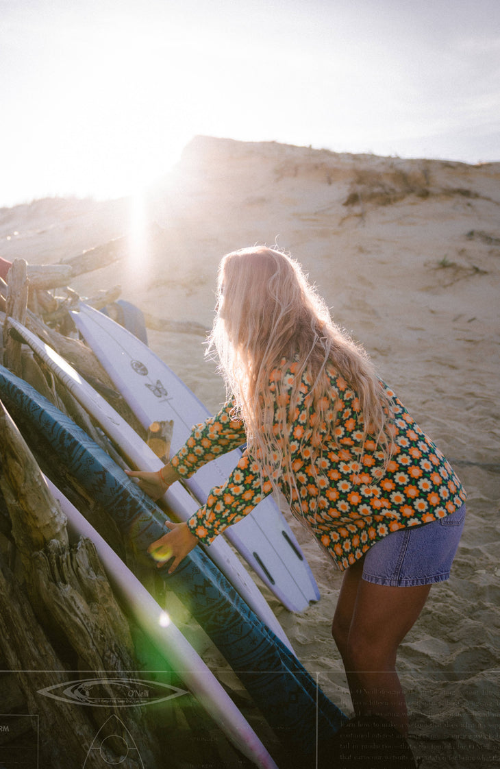 O'Riginals Superfleece blouse | Green Retro Flower