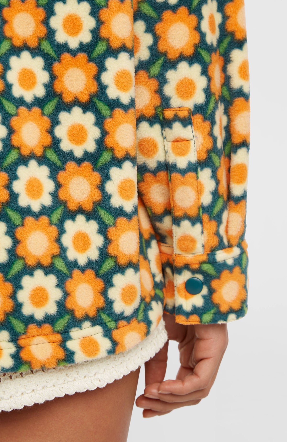 O'Riginals Superfleece blouse | Green Retro Flower