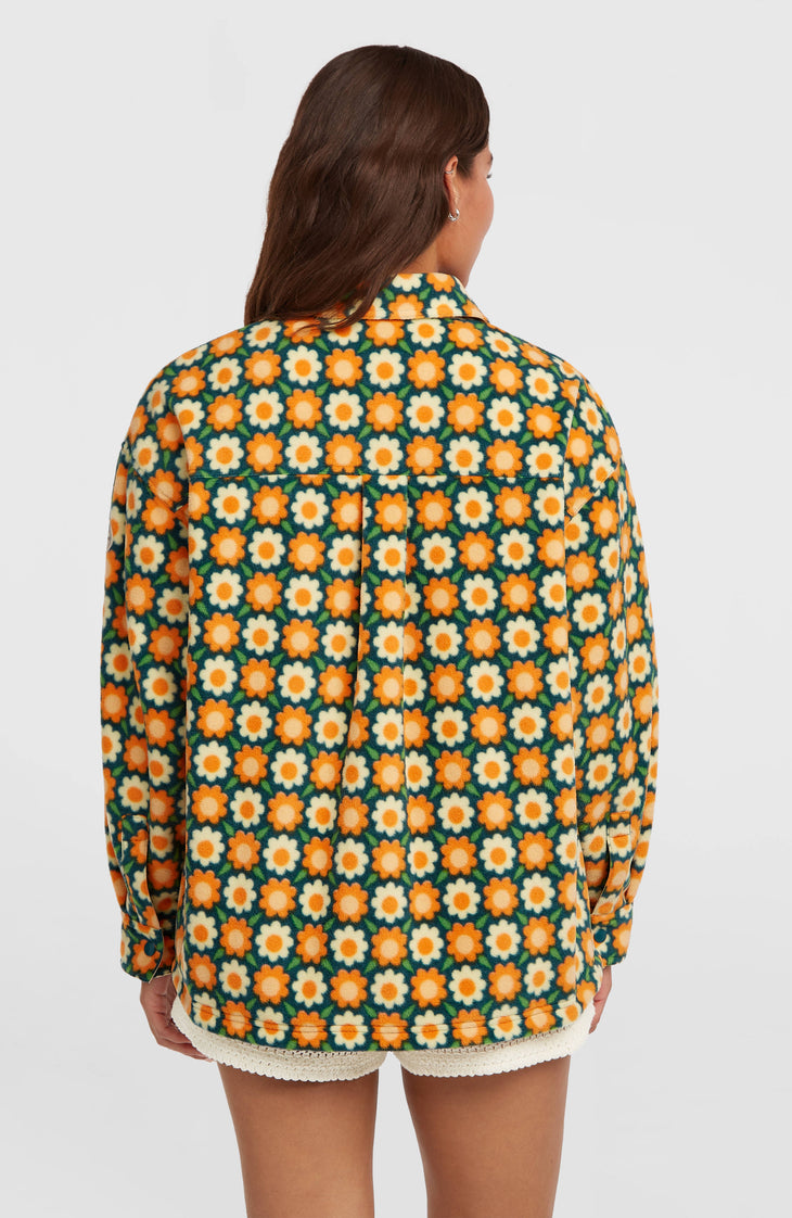 O'Riginals Superfleece blouse | Green Retro Flower