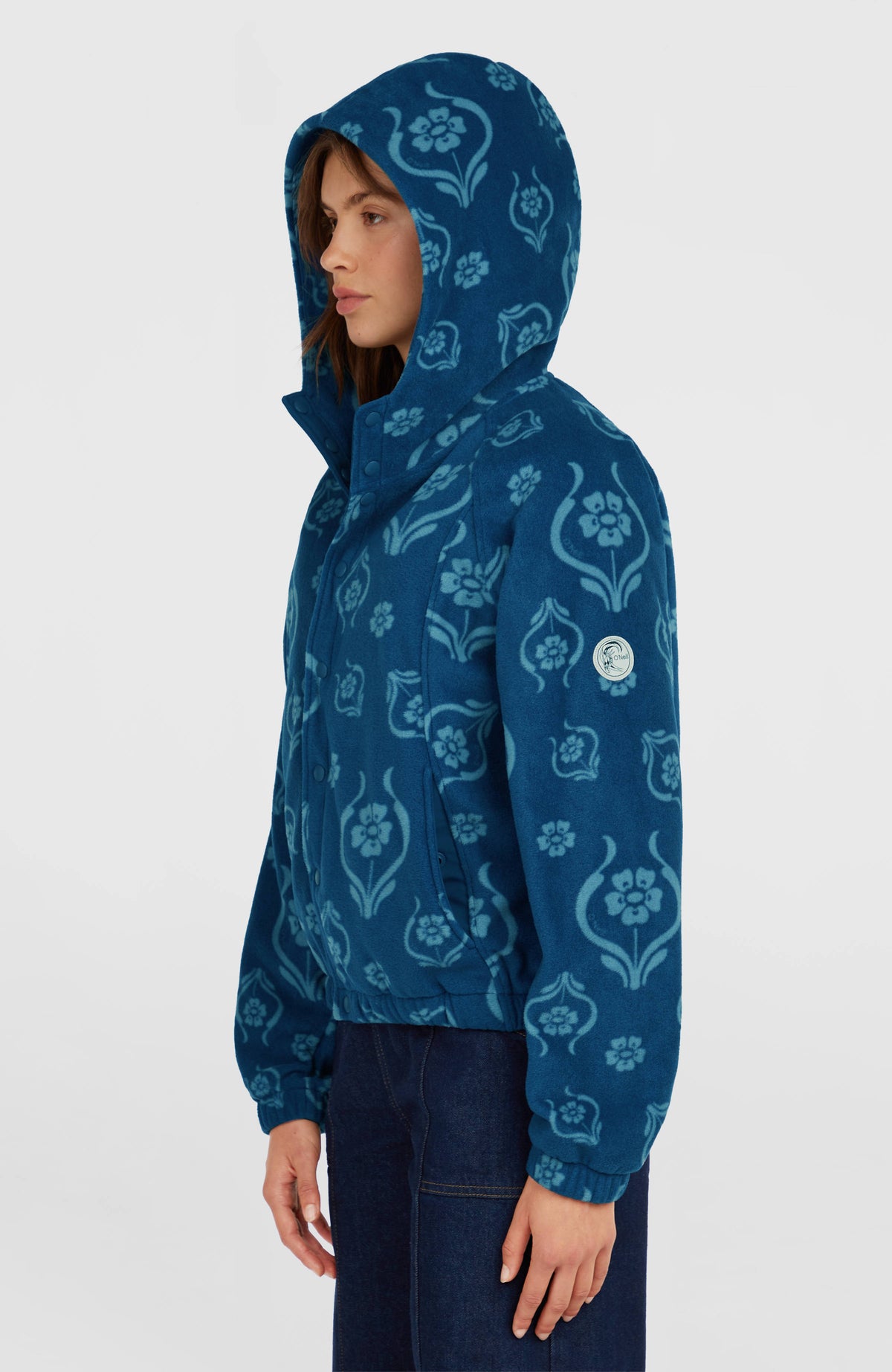 O'Riginals Superfleece hoodie | Blue Artdeco Floral