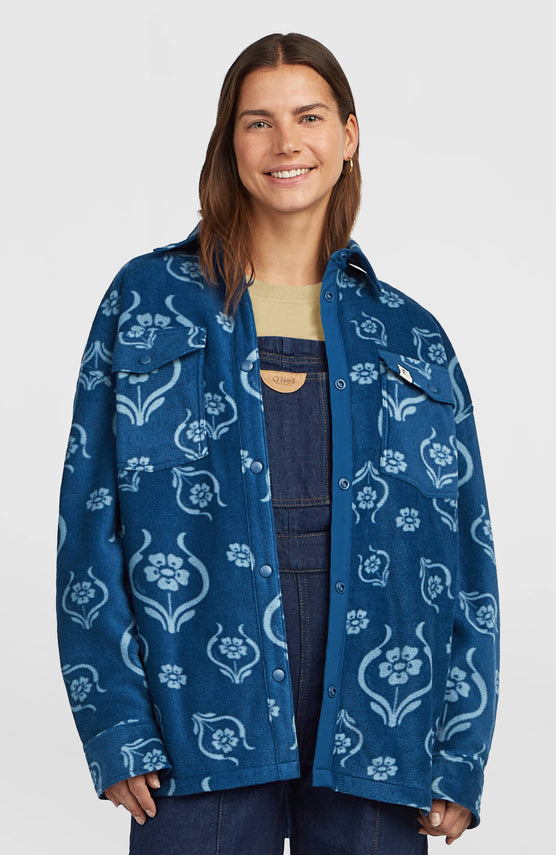 O'Riginals Superfleece blouse | Blue Artdeco Floral