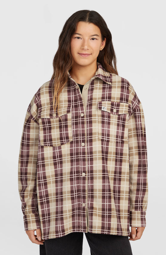 O'Riginals Superfleece blouse | Beige Check Flannel