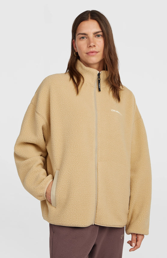 Must-Have High-Pile fleecevest met volledige rits | Olive Blush