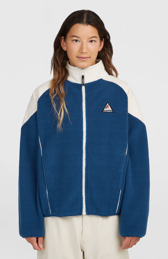 FWC'Play Hyperfleece trui met volledige rits | Linen White Colour Block