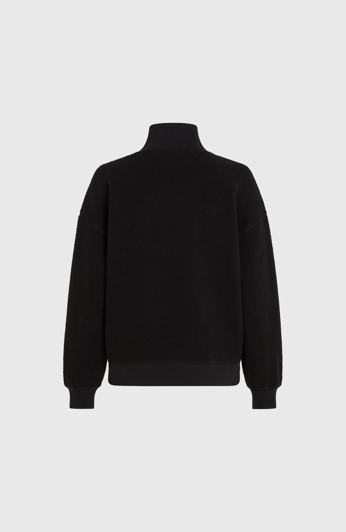Must-Have fleecetrui met halve rits | Black Out