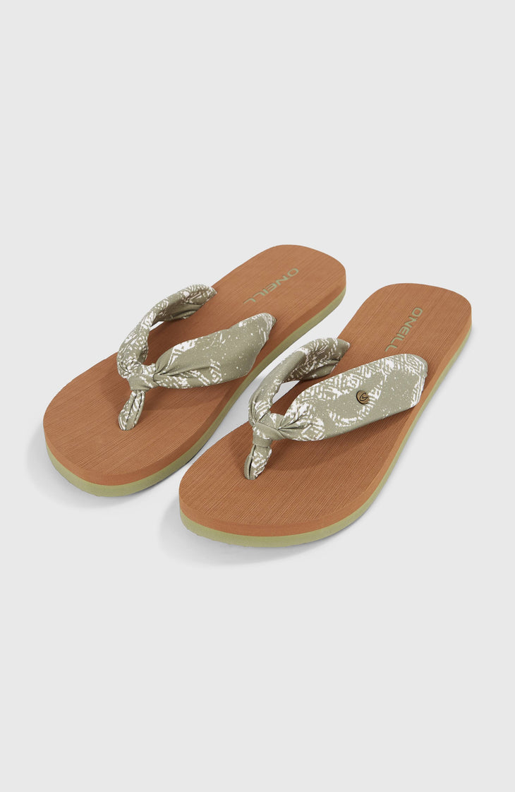 Ditsy Sun slippers | Green Textured Jungle