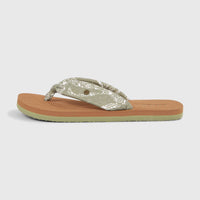 Ditsy Sun slippers | Green Textured Jungle