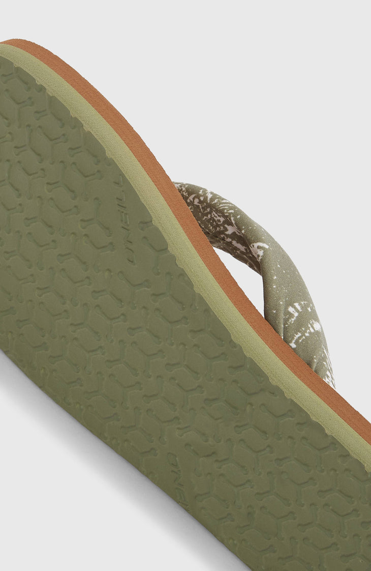 Ditsy Sun slippers | Green Textured Jungle