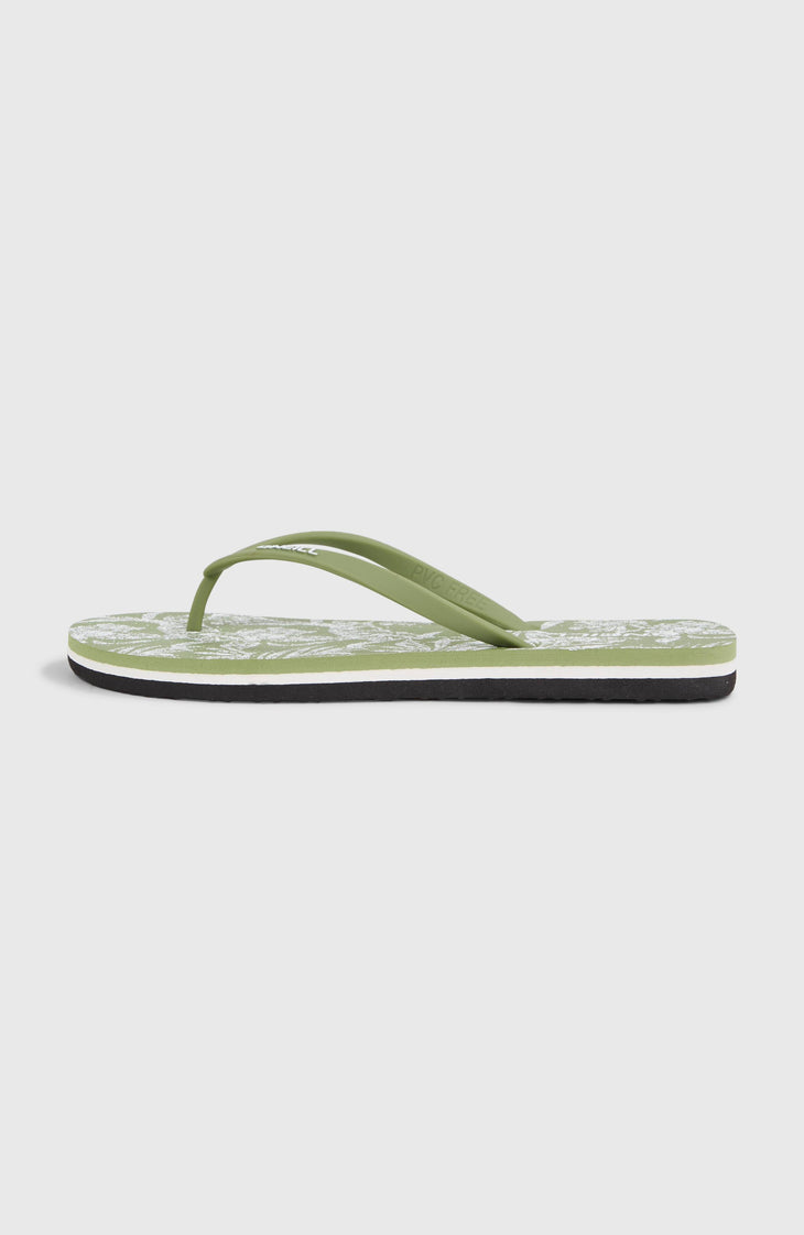 Profile Graphic slippers | Green Textured Jungle