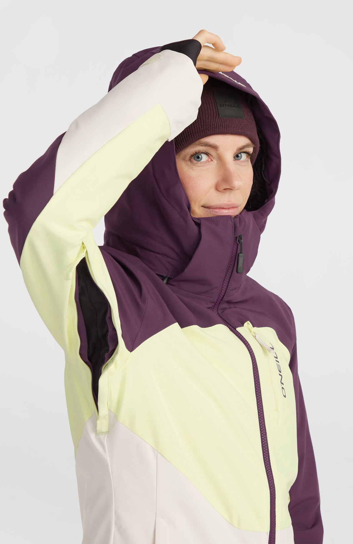 Carbonite wintersportjas | Aubergine Colour Block