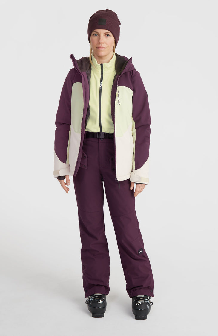 Carbonite wintersportjas | Aubergine Colour Block