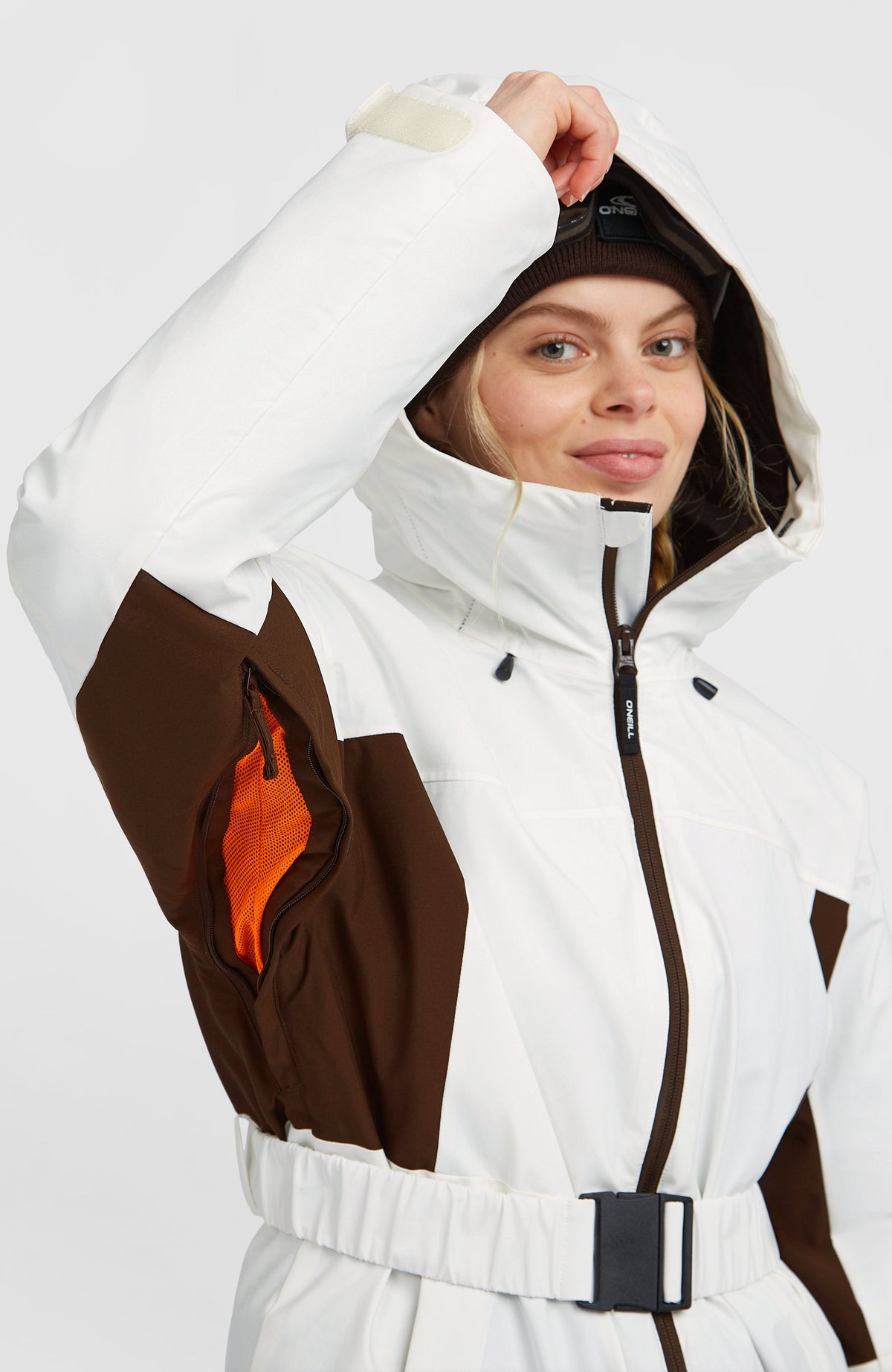 FWC'Cruz Hybrid Belted wintersportjas | Snow White Colour Block