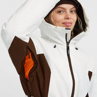 FWC'Cruz Hybrid Belted wintersportjas | Snow White Colour Block