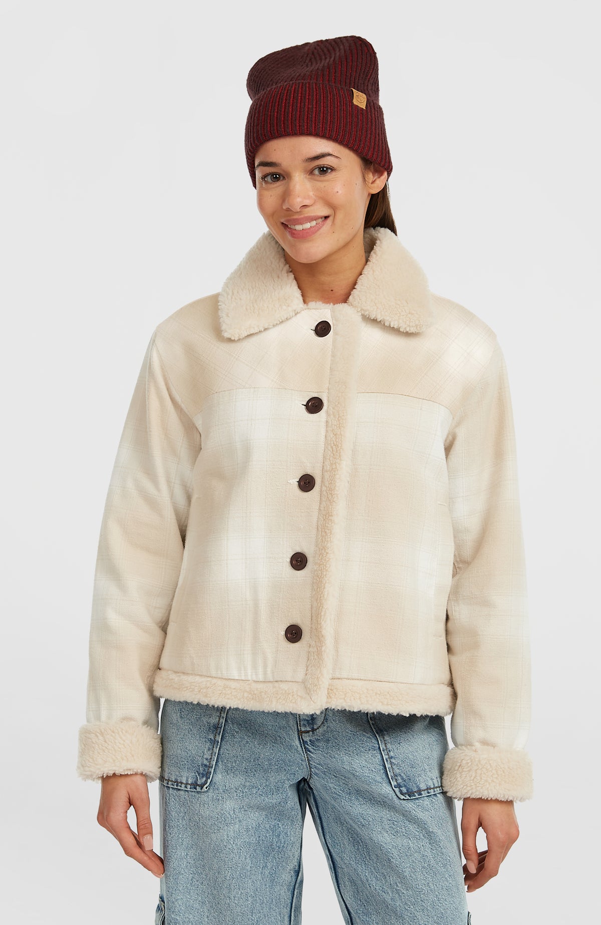 O'Riginals jas met fleecevoering | Beige Check