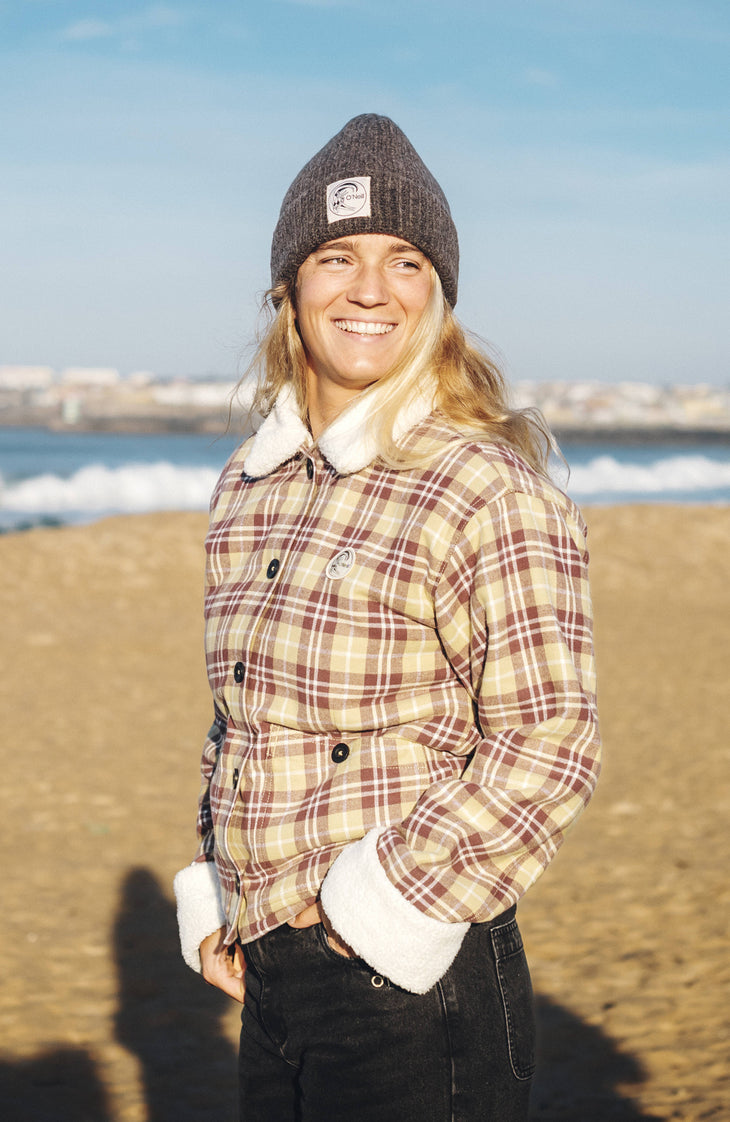 O'Riginals jas met fleecevoering | Beige Check Flannel