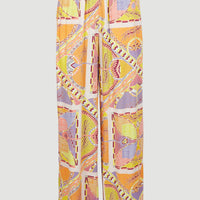 Zomerbroek Malia met hoge taille | Yellow Scarf Print