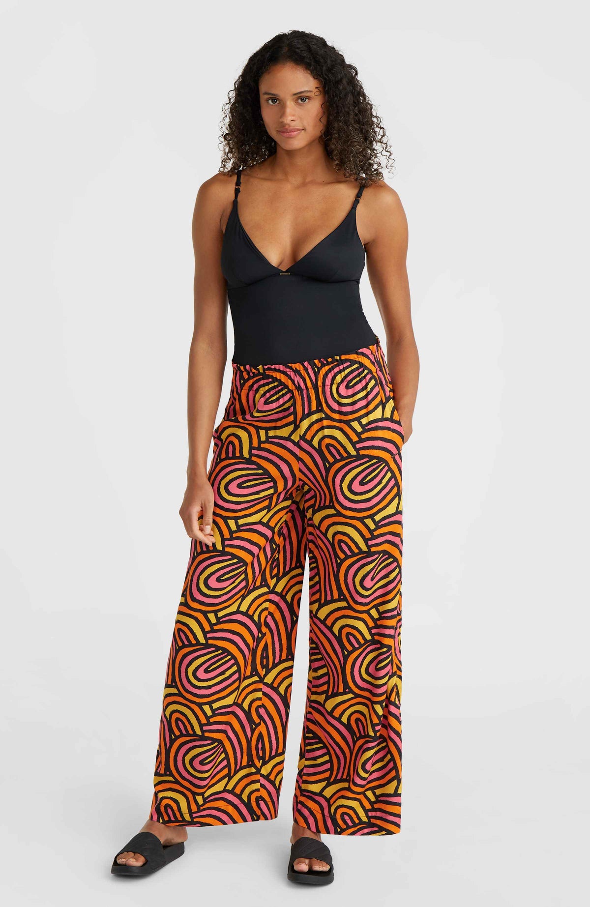 Malia Beach broek | Orange Rainbow Stripe