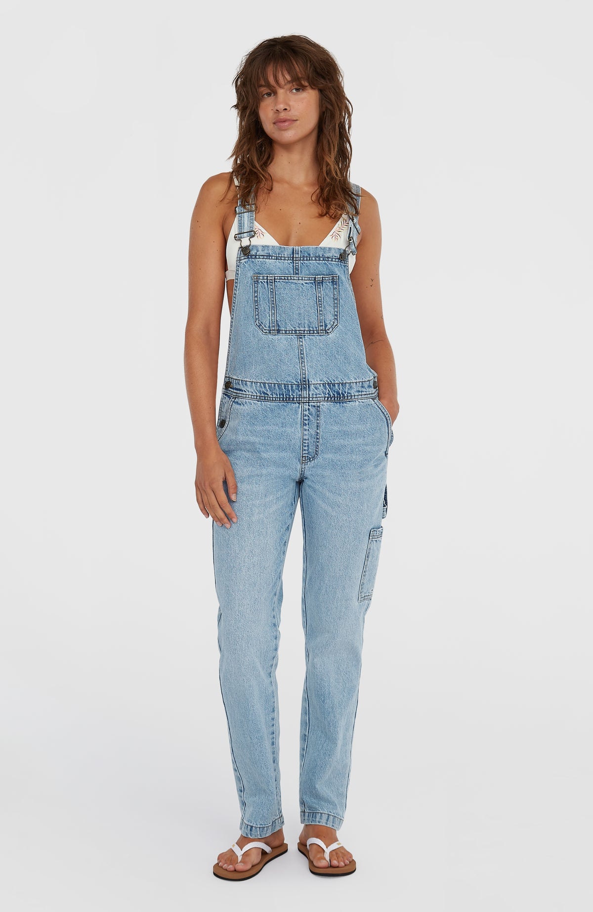 Essentials tuinbroek van keperstof | Denim Blue