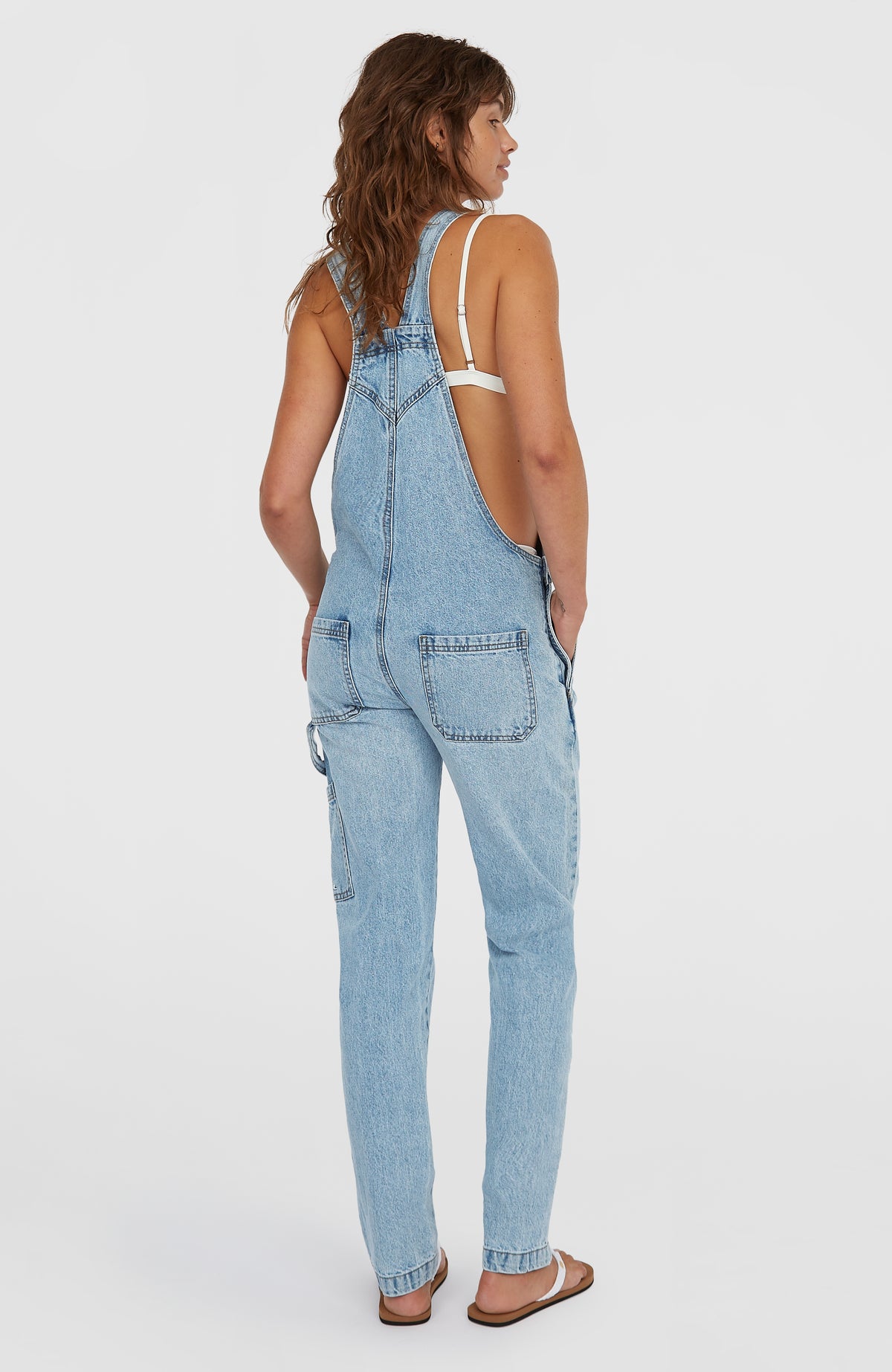 Essentials tuinbroek van keperstof | Denim Blue