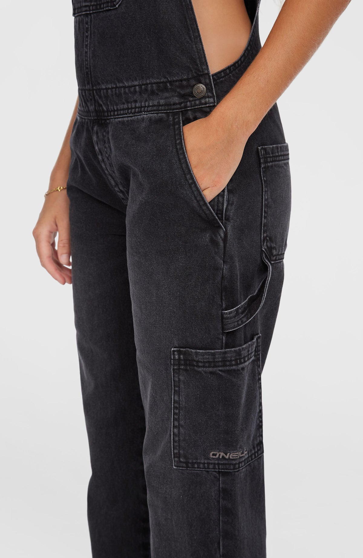 Essentials tuinbroek van keperstof | Black Out