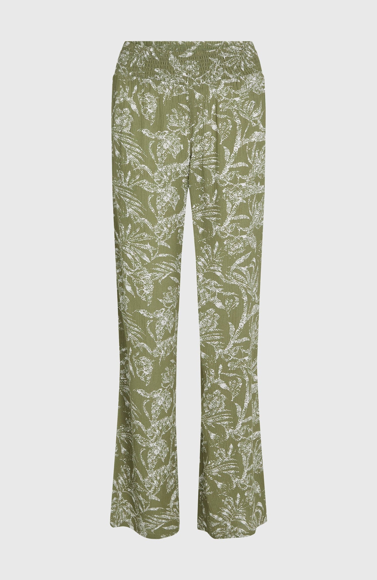 Johnny Smocked Waist broek | Green Textured Jungle