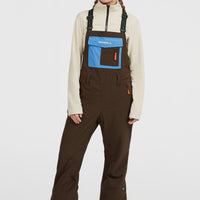 FWC'Peak Bib wintersportbroek | Coffee Bean Colour Block