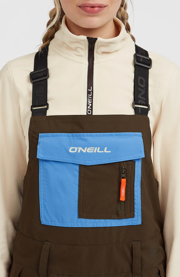 FWC'Peak Bib wintersportbroek | Coffee Bean Colour Block