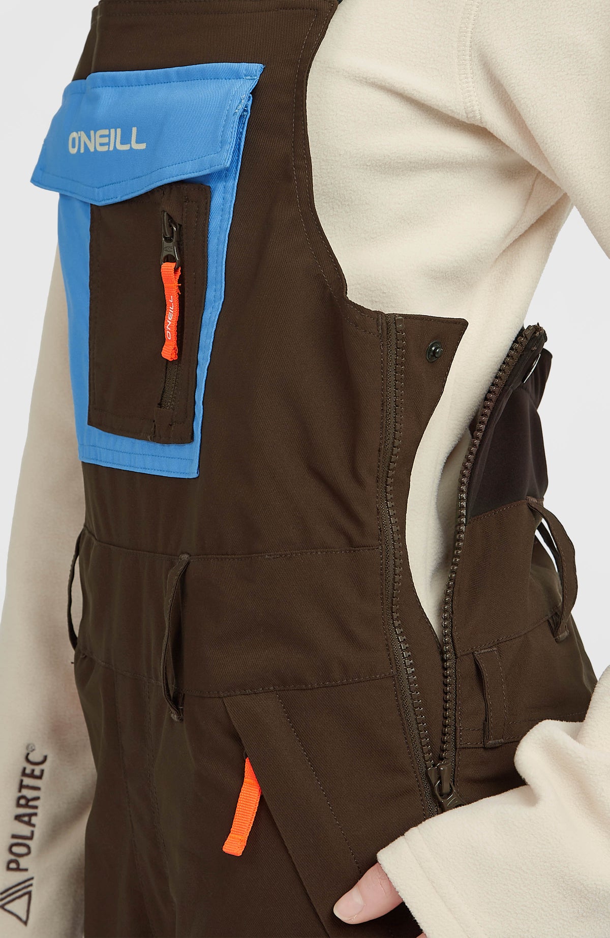FWC'Peak Bib wintersportbroek | Coffee Bean Colour Block