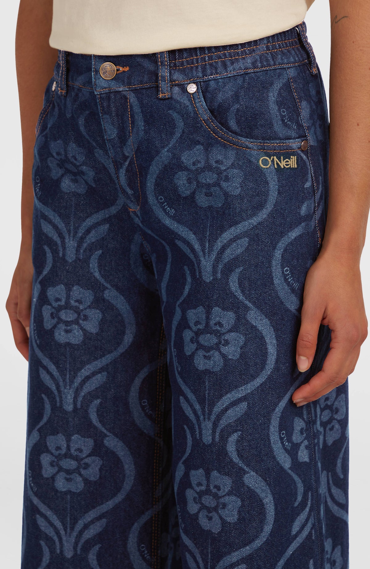 O'Riginals denim broek | Blue Artdeco Floral Jean