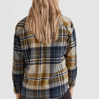 Checked Flannel Shirt | Beige Plaid Check