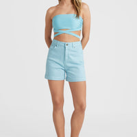 Short Dive Twill met hoge taille | Blue Topaz