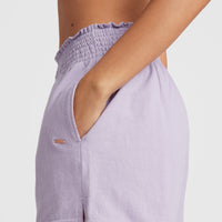 Sweatshort Ava met smokdetails en hoge taille | Purple Rose