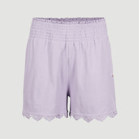 Sweatshort Ava met smokdetails en hoge taille | Purple Rose