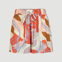 Short Jarrah Woven met hoge taille | Patchwork Print