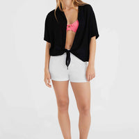 Essentials stretchshort met vijf zakken | Snow White